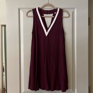 V Neck sleeveless Varsity style dress